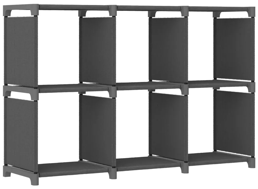 vidaXL Ραφιέρα με 6 Κύβους Γκρι 103 x 30 x 72,5 εκ. Υφασμάτινη