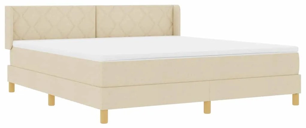 vidaXL Κρεβάτι με Ελατήρια με στρώμα Κρεμ 180 x 200 cm ύφασμα