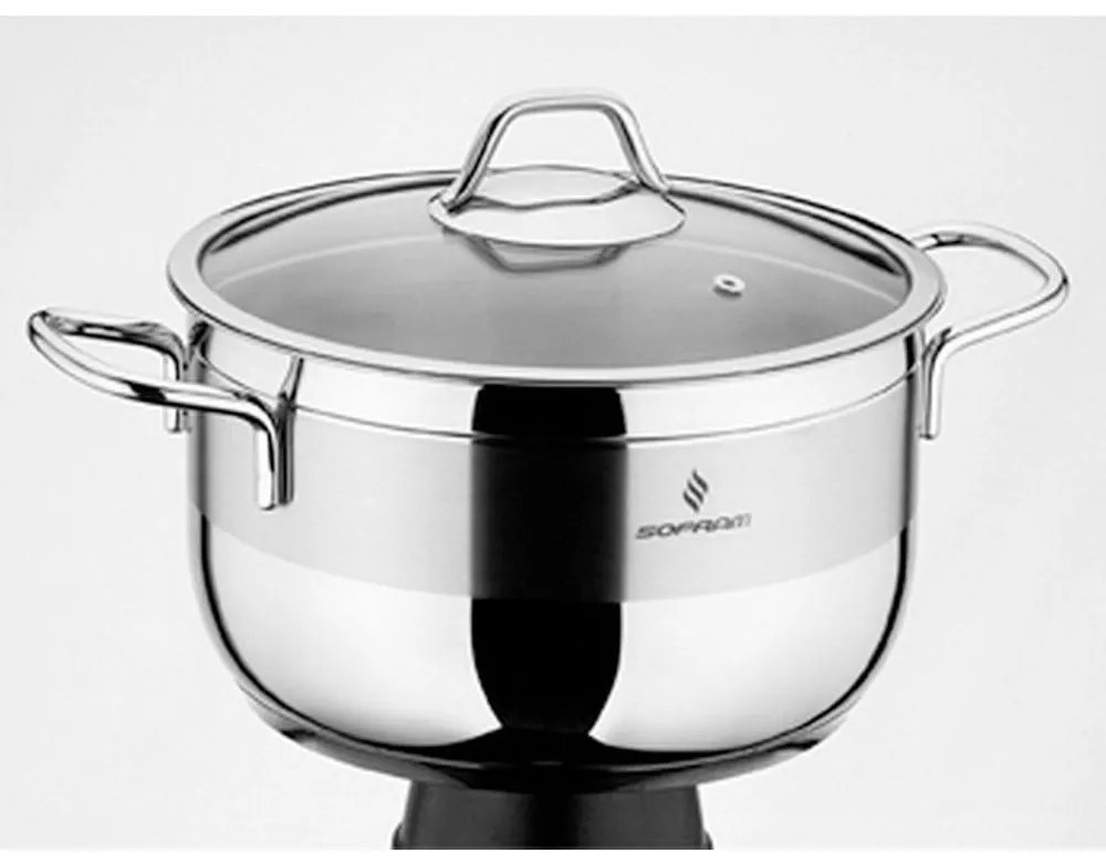 Κατσαρόλα Με Γυάλινο Καπάκι 24X13Cm YMS00200124 - 5.5Lt Soft Inox Max Home 24cm Stainless Steel