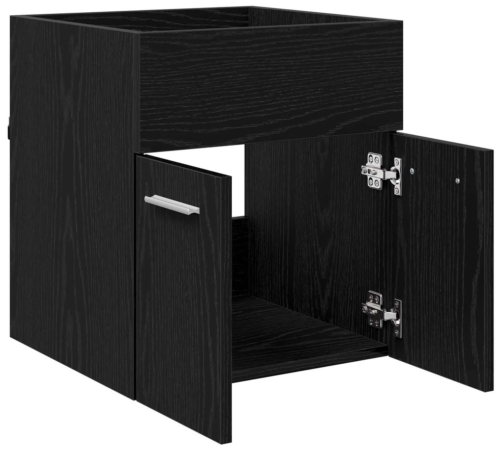 vidaXL Ντουλάπι νιπτήρα με αποθήκευση Μαύρη Οξυά 41 x 38,5 x 46 cm
