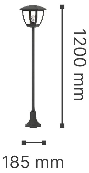 Φωτιστικό δαπέδου εξωτερικού χώρου Avalanche 1xE27 Outdoor Pole Light Black D:120cmx18.5cm (80500114) - ABS - 80500114