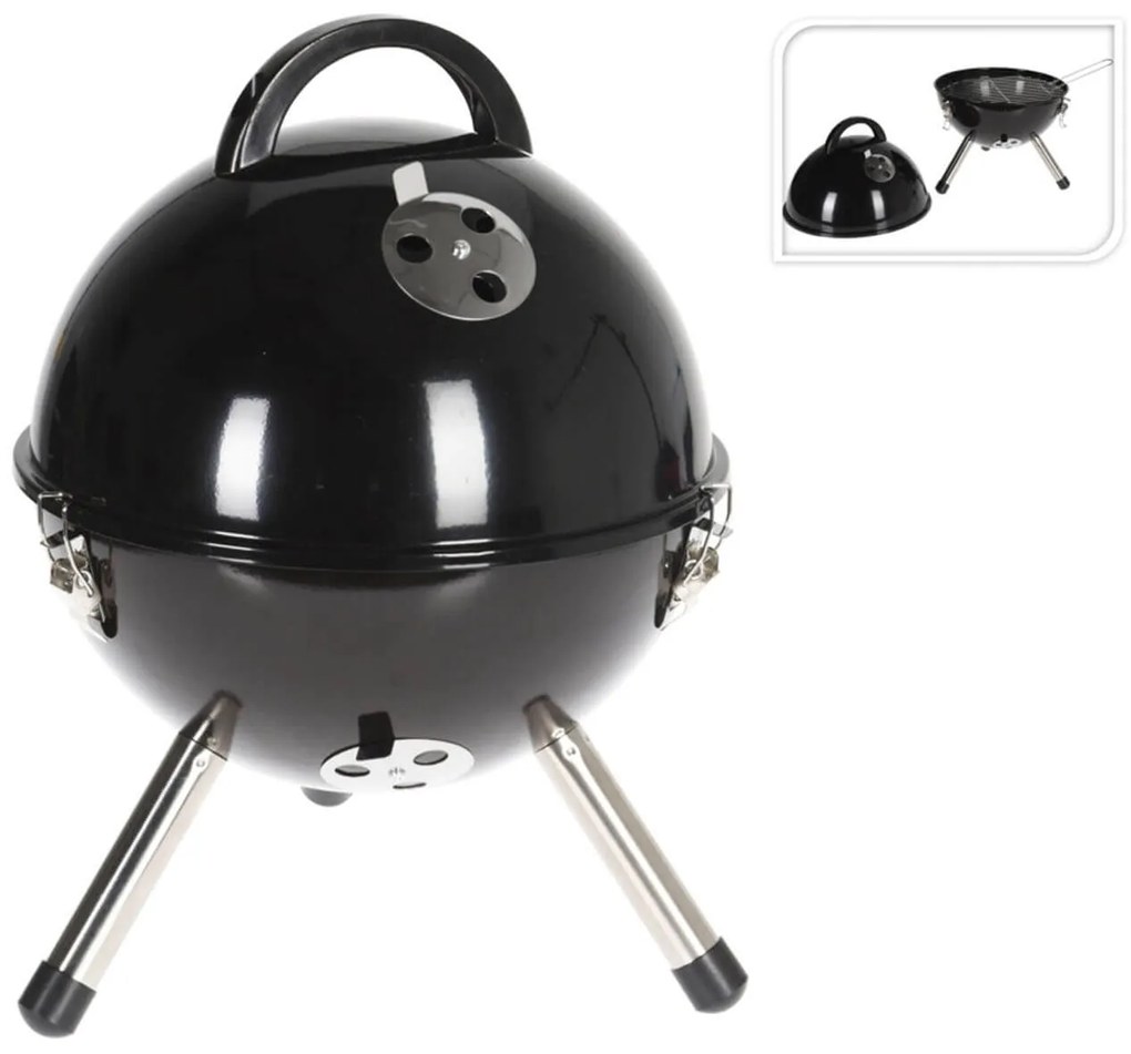 Ψησταριά κάρβουνου BBQ με καπάκι, σχάρα και διάμετρο ψησίματος 31cm