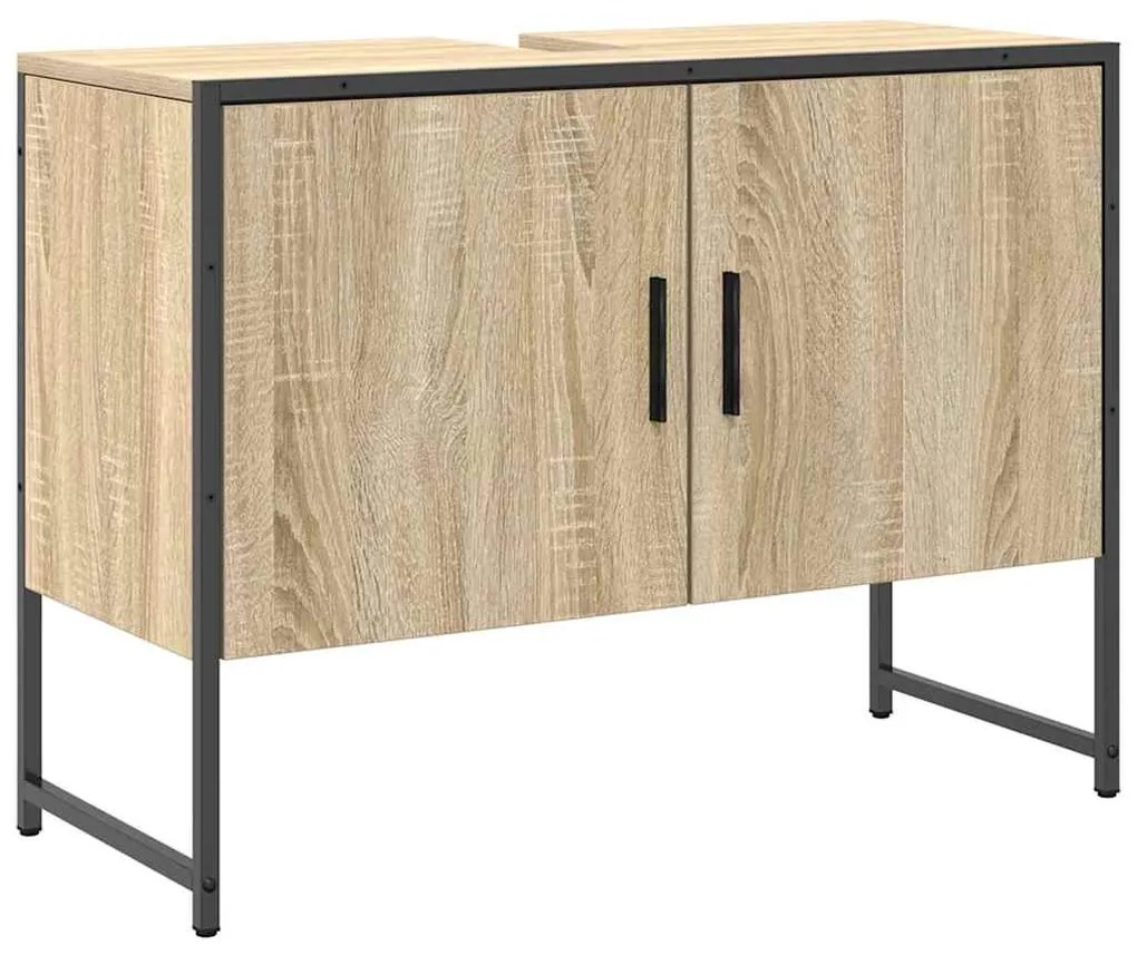 vidaXL Σετ Επίπλων Μπάνιου με ράφι 3 pcs Καφέ 33 x 33 x 120.5 εκ.