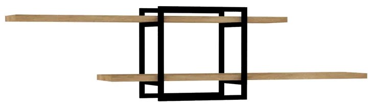 Ραφιέρα τοίχου Mone Megapap χρώμα sapphire oak - μαύρο 120x18x30εκ.