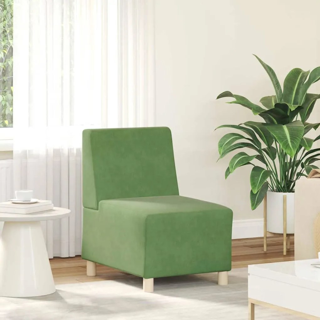 vidaXL Μοναδικός Καναπές χωρίς Χερούλια 2 pcs Ανοιχτό πράσινο
