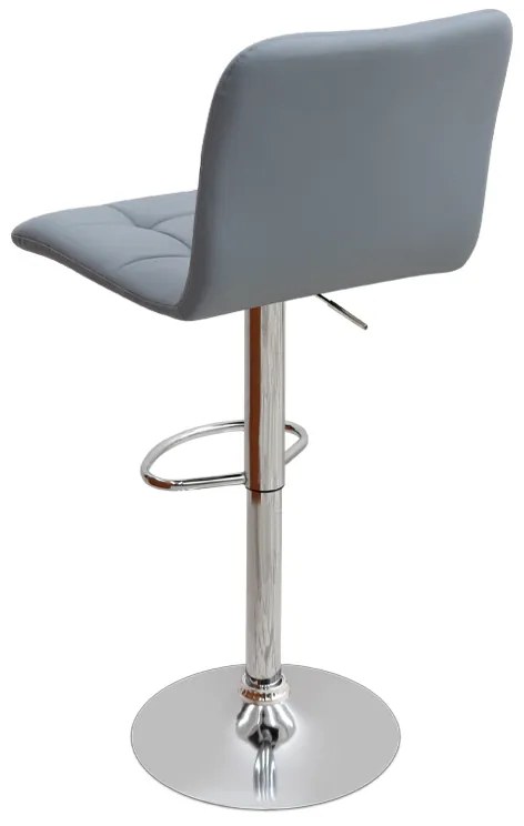 Σκαμπό μπαρ Carmelo Megapap με ρυθμιζόμενο ύψος PU γκρι - βάση χρωμίου 45x42x90/113εκ.