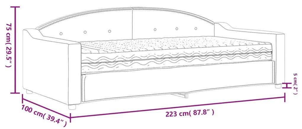 Καναπές Κρεβάτι με Στρώμα Κρεμ 90 x 200 εκ. Υφασμάτινο - Κρεμ