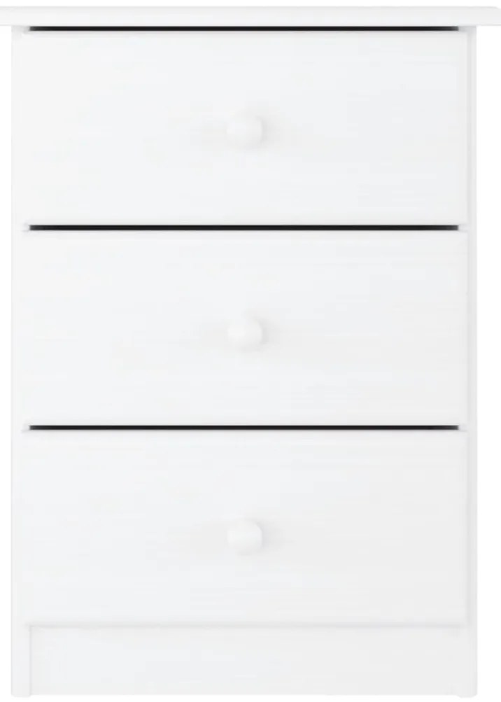 vidaXL Κομοδίνο ALTA Λευκό 41 x 35 x 55,5 εκ. από Μασίφ Ξύλο Πεύκου