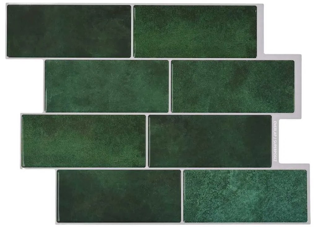 vidaXL Πλακάκι Subway 10 pcs Σκούρο Πράσινο 29 x 21 εκ