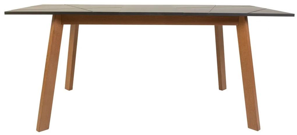 Τραπέζι Boston CE125, Μαύρο ματ, Σκούρα βελανιδιά delano, 77x85x140cm, 36 kg, Επιμήκυνση, Ινοσανίδες μέσης πυκνότητας, Ξύλο | Epipla1.gr