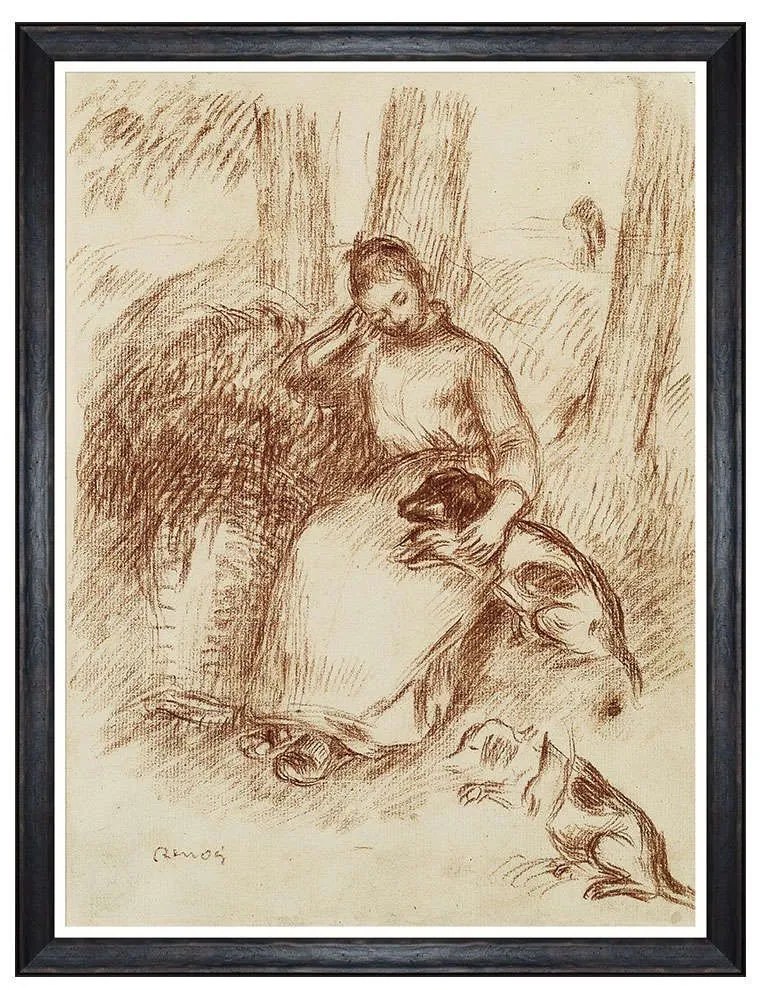Κάδρο Peasant Girl By Renoir FA13260 60x80cm Brown MindTheGap Κάθετοι Wood