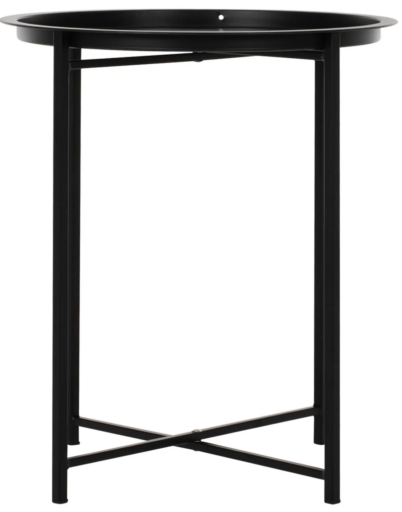 Τραπέζι SAMUEL Χαμηλό Πτυσσόμενο με Αποσπώμενο Δίσκο Μεταλλικό Μαύρο Φ45x52 εκ. 45x45x52 εκ.