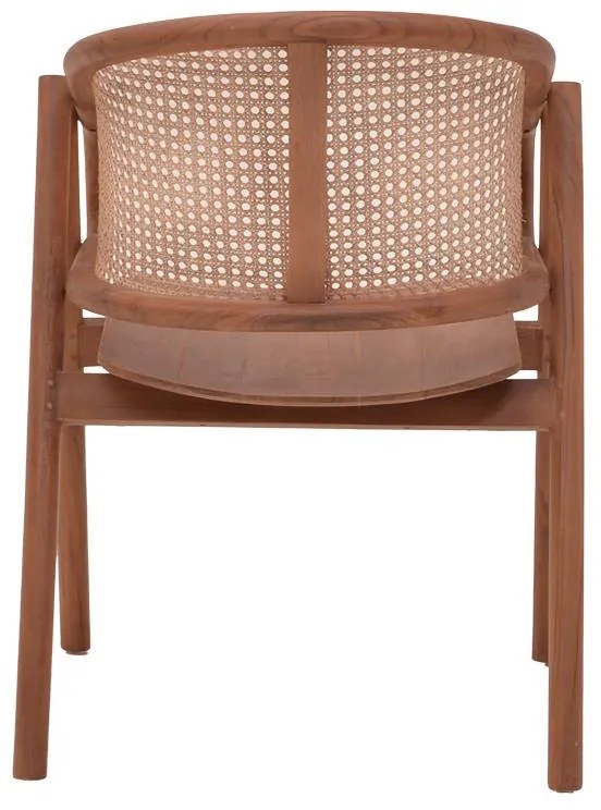 Καρέκλα - Πολυθρόνα Anlene σκελετός teak ξύλο σε καρυδί απόχρωση με rattan σε μπεζ απόχρωση 62x54x82εκ 62x54x82 εκ.