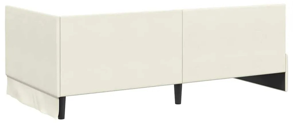 vidaXL Κρεβάτι Γωνίας με κεφαλάρι Κρεμ 100 x 200 cm Βελούδο