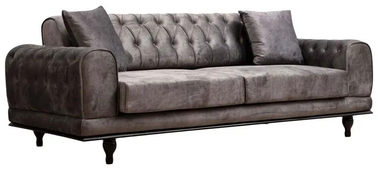 Καναπές-κρεβάτι PWF-0567 3θέσιος ύφασμα ανθρακί 220x95x80εκ Υλικό: Fabric:100%  POLYESTER  - BEEICH WOOD - CHPBOARD - PP 071-001355