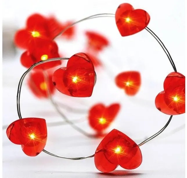 Διακοσμητικά Λαμπάκια 20 LED Καρδούλες X01204115 ACA-X01204115-Κόκκινο X01204115