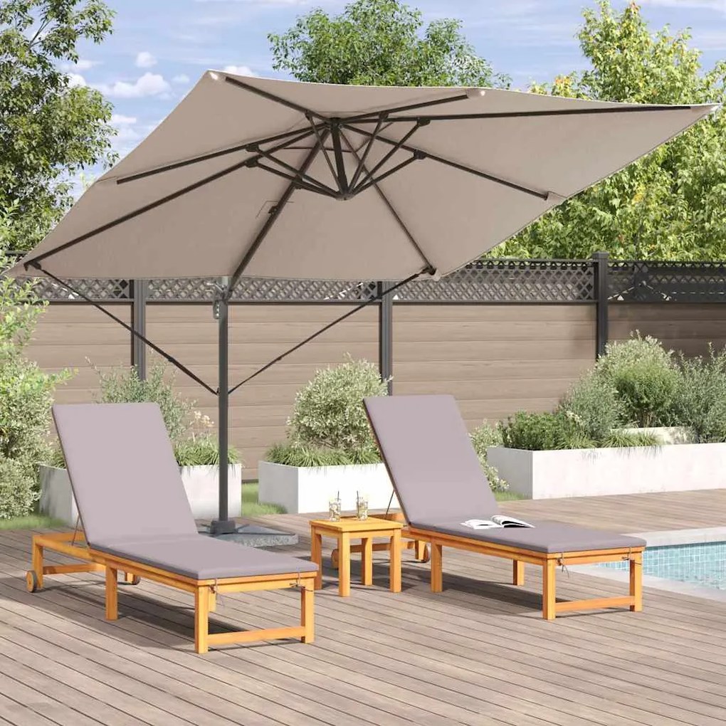 vidaXL Ρώμη Ομπρέλα Taupe 286 x 285 x 265 εκ Πολυεστέρας και Αλουμίνιο