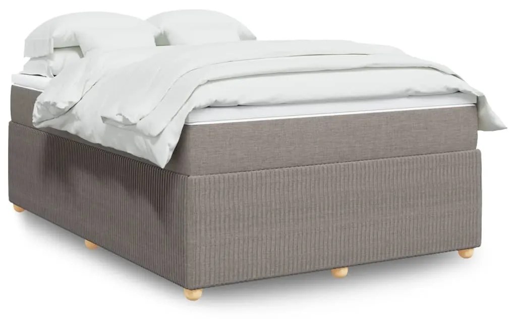 Κρεβάτι Boxspring με Στρώμα Taupe 140x200 εκ. Υφασμάτινο