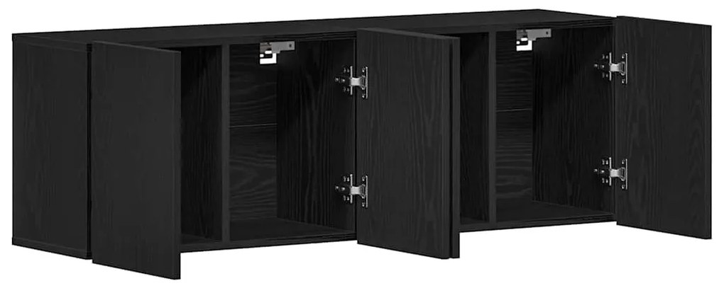 vidaXL Ντουλάπια Τηλεόρασης 2 τεμ. Μαύρο Δρυς 120x30x41 εκ. από Τεχνητό Ξύλο