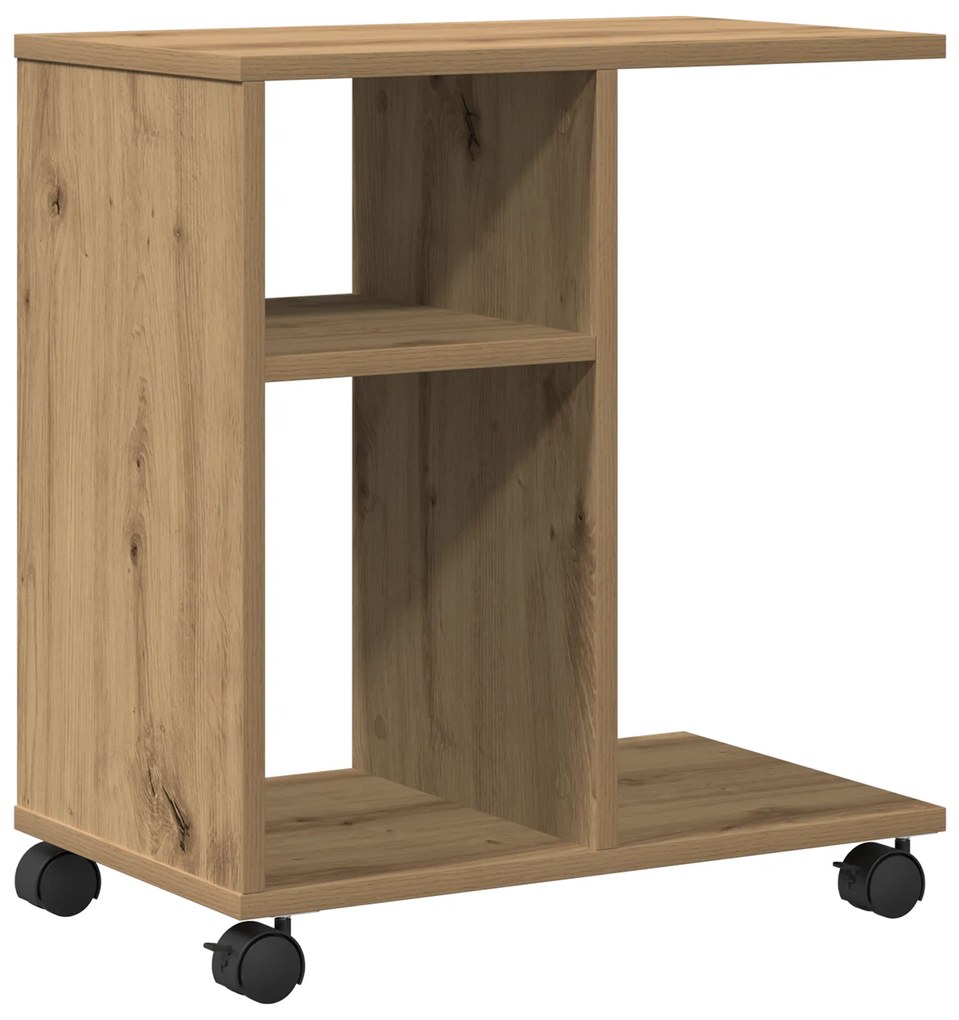 vidaXL Τραπεζάκι με Ρόδες Artisan Oak 50x30x55 εκ. Ξύλο Επεξεργασμένο