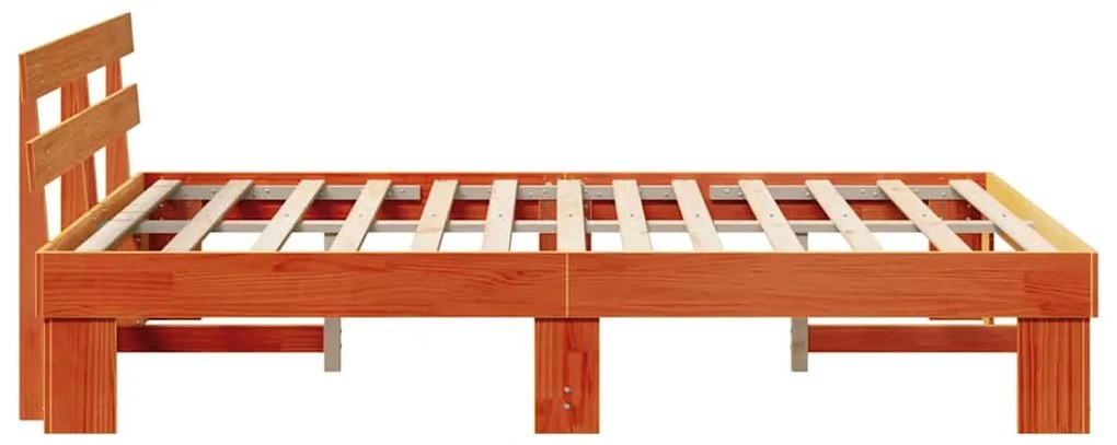 vidaXL Σκελετός Κρεβατιού Καφέ 150 x 200 cm Μασίφ ξύλο πεύκου
