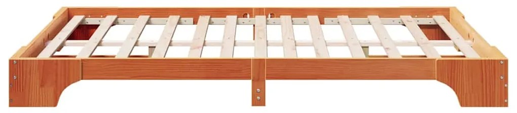 vidaXL Σκελετός Κρεβατιού Καφέ κεριού 160 x 200 cm Μασίφ ξύλο πεύκου