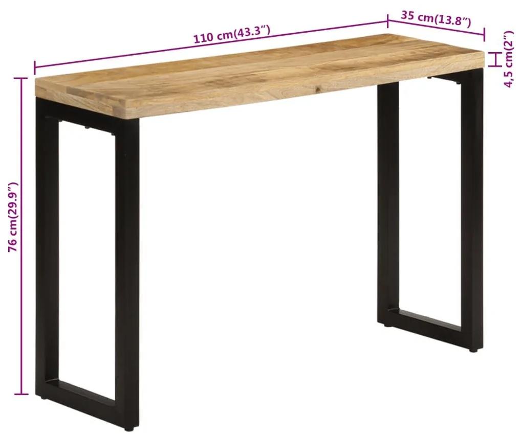 Τραπέζι Κονσόλα 110x35x76 εκ. από Μασίφ Ακατέργαστο Ξύλο Μάνγκο - Καφέ