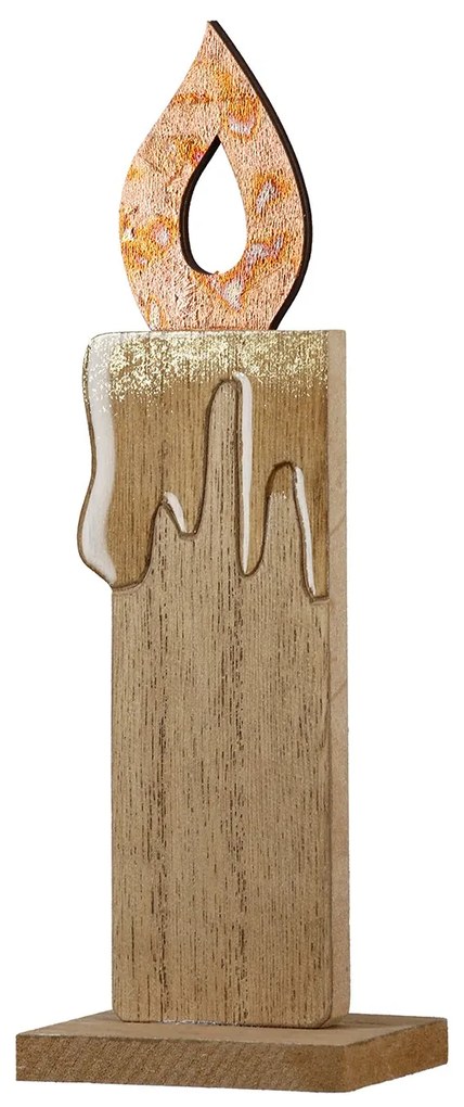 Ανάγλυφο Σταντ Κερί 'Otonal' MDF Εκρού/Πορτοκαλί 5x7x20.5cm