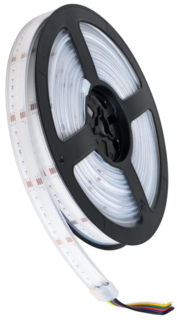 GloboStar® BEE 73416 Ταινία LED 18W/m 1800lm/m 120° DC 24V Αδιάβροχη IP67 - 840 x Micro 5in1 SMD COB LED Chip/Μέτρο - Μ5000 x Π14 x Υ4mm - Ρολό 5 Μέτρων - Πολύχρωμη RGBW+WW - 5 Χρόνια Εγγύηση