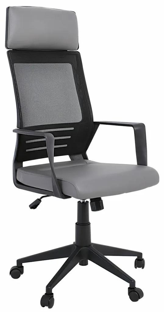 Καρέκλα γραφείου Mesa 468, Γκρι, Μαύρο, 116x58x62cm, 13 kg, Με μπράτσα, Με ρόδες, Μηχανισμός καρέκλας: Κλίση | Epipla1.gr