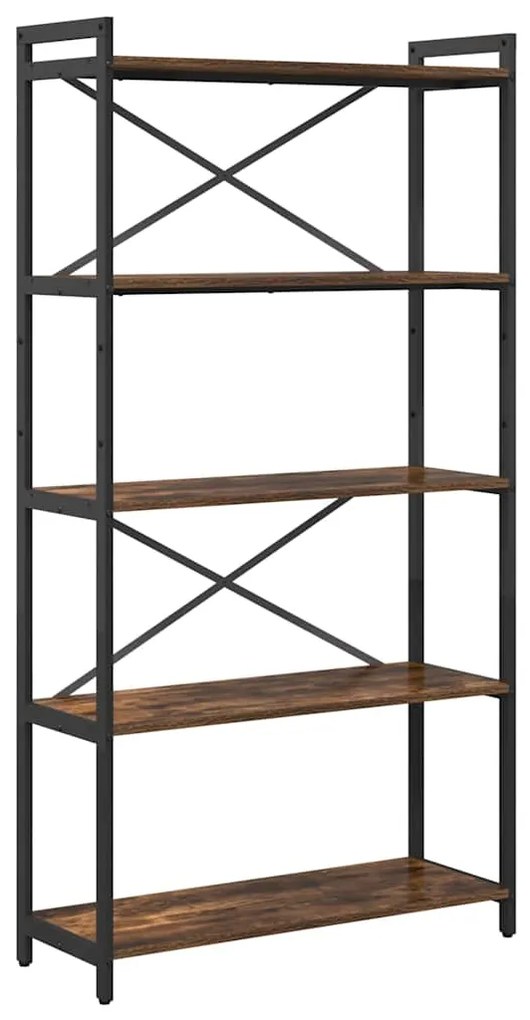 vidaXL Ράφι Βιβλίων Καπνιστό Δρύς 80 x 30 x 155 εκ Επεξεργασμένο ξύλο