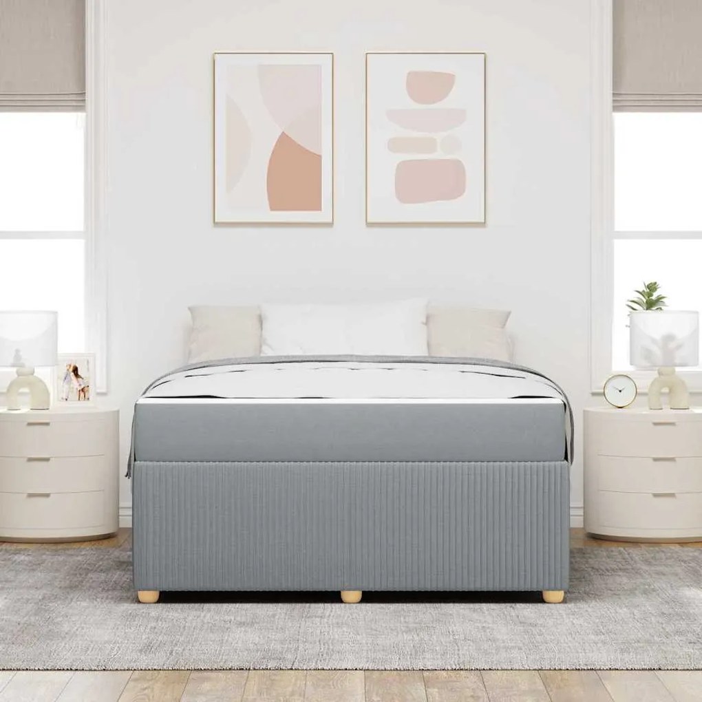 vidaXL Σκελετός Κρεβατιού Άλλο Ανοιχτό γκρι 140 x 200 cm ύφασμα