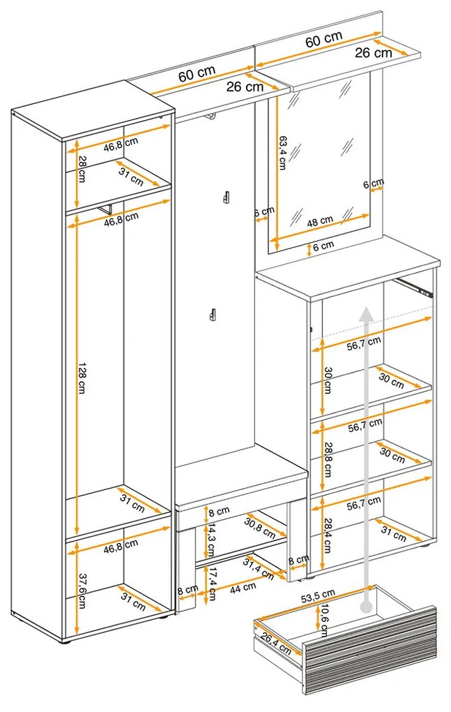 Swap XIX Σύνθεση Καφέ δρυς 280x180x40