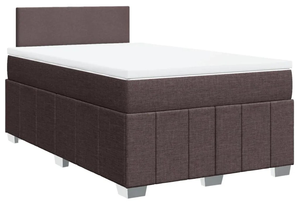 ΚΡΕΒΑΤΙ BOXSPRING ΜΕ ΣΤΡΩΜΑ ΣΚΟΥΡΟ ΚΑΦΕ 120X190 ΕΚ ΥΦΑΣΜΑΤΙΝΟ 3287003