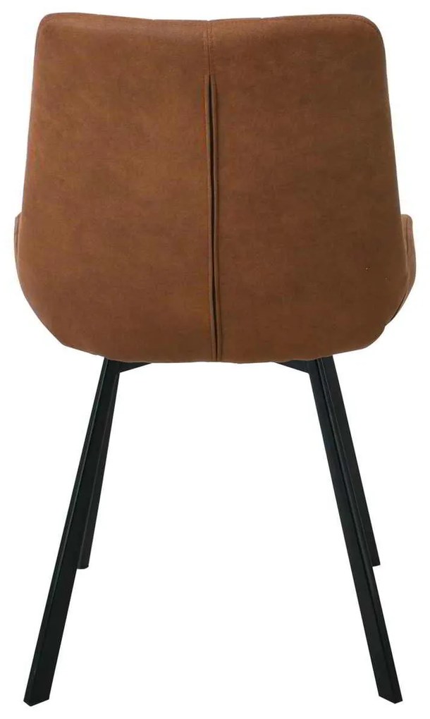 Καρέκλα Μεταλλική MATT Μαύρη/Ύφασμα Suede Καφέ 55x61x88cm (Σετ 4 ΤΕΜ)