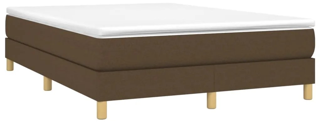 vidaXL Κρεβάτι Boxspring με Στρώμα Σκούρο Καφέ 140x190 εκ. Υφασμάτινο