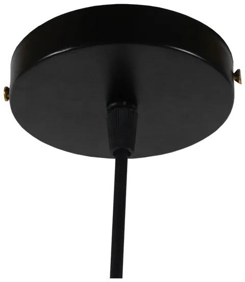 GloboStar CANARIO 01107 Vintage Κρεμαστό Φωτιστικό Οροφής Μονόφωτο Μαύρο Μεταλλικό Πλέγμα Φ28 x Y47cm