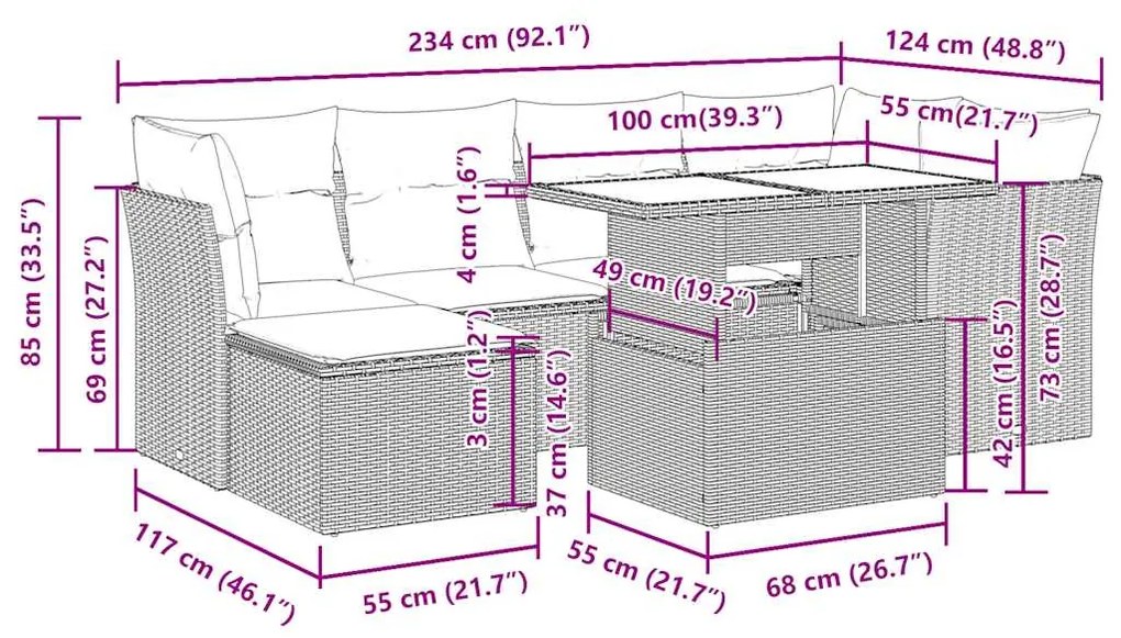 ΣΑΛΟΝΙ ΚΗΠΟΥ ΣΕΤ 7 ΤΕΜ. ΜΠΕΖ ΣΥΝΘΕΤΙΚΟ ΡΑΤΑΝ ΜΕ ΜΑΞΙΛΑΡΙΑ 3326190