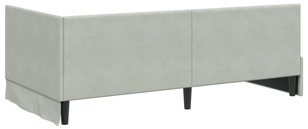 vidaXL Κρεβάτι Γωνίας με κεφαλάρι Ανοιχτό γκρι 90 εκ x 200 εκ Βελούδο