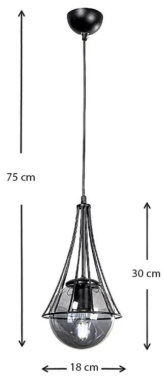 Φωτιστικό οροφής Chavi Megapap μεταλλικό μονόφωτο χρώμα μαύρο 18x18x75εκ. - Μέταλλο - GP030-0003,2
