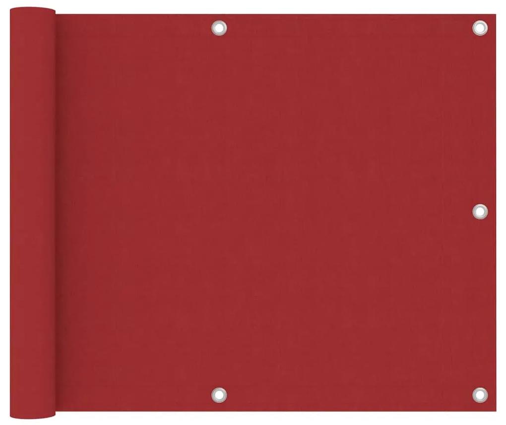 vidaXL Διαχωριστικό Βεράντας Κόκκινο 75 x 500 εκ. Ύφασμα Oxford