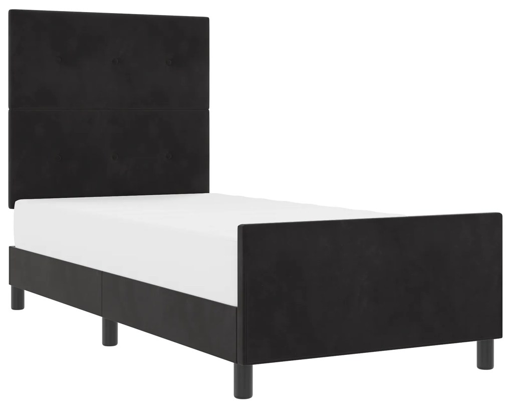 vidaXL Κρεβάτι Μαύρο 100x200 εκ Βελούδο