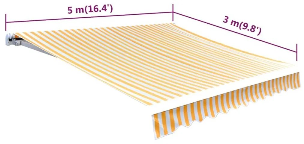 Τεντόπανο Πορτοκαλί / Λευκό 500 x 300 εκ. από Καραβόπανο  - Πορτοκαλί