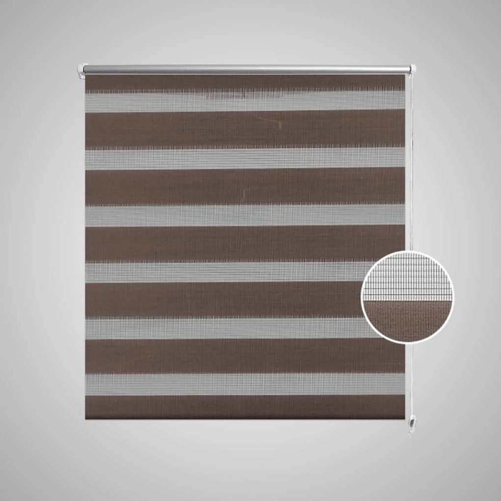 vidaXL Σύστημα Σκίασης Ρόλερ Zebra Καφέ 140 x 175 εκ.
