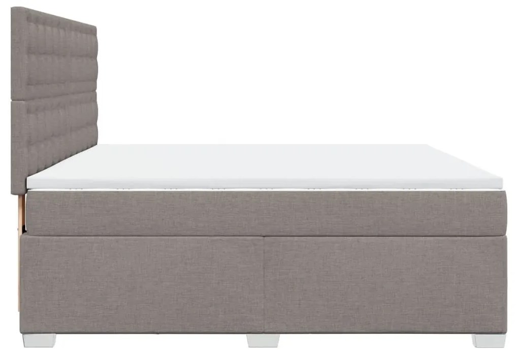 Κρεβάτι Boxspring με Στρώμα Taupe 180x200 εκ. Υφασμάτινο - Μπεζ-Γκρι