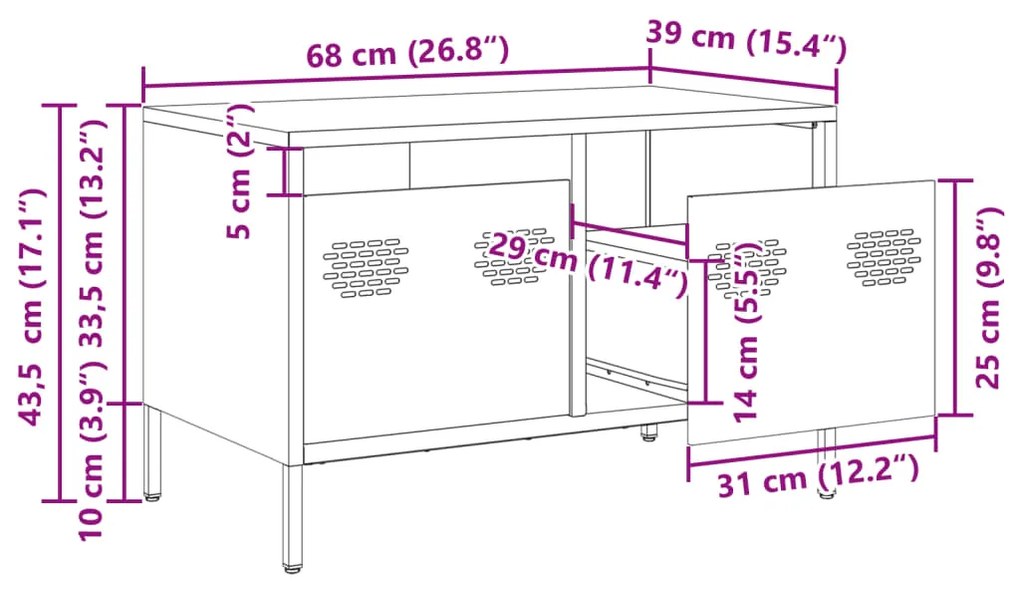 ΈΠΙΠΛΟ ΤΗΛΕΟΡΑΣΗΣ ΛΑΔΙ 68 X 39 X 43,5 ΕΚ. ΧΑΛΥΒΑΣ ΨΥΧΡΗΣ ΈΛΑΣΗΣ 851236