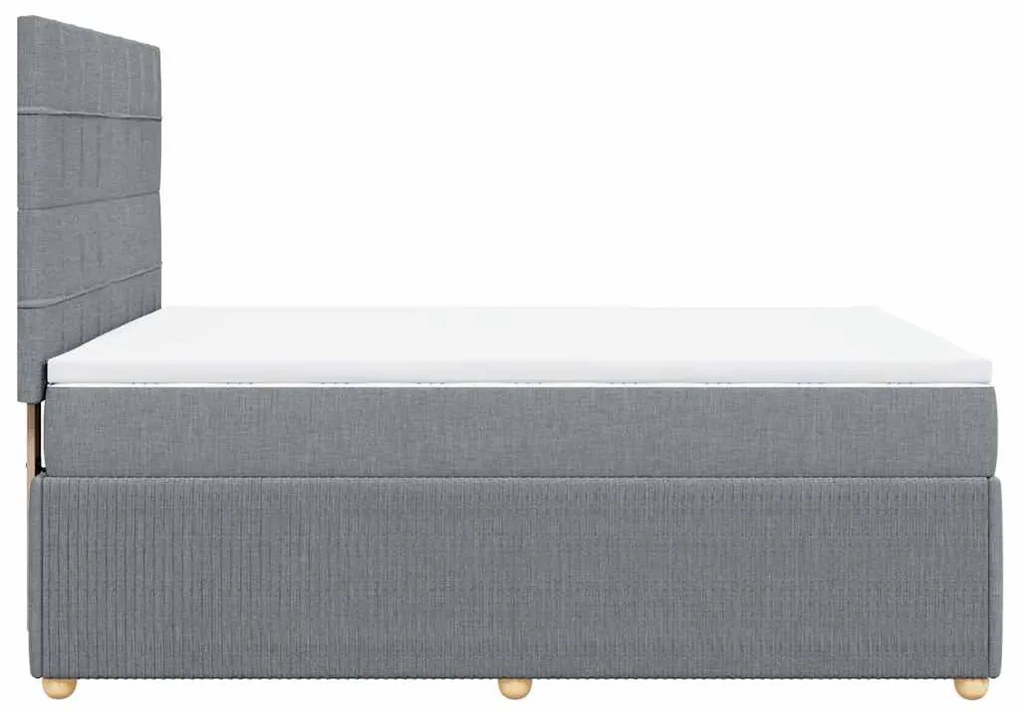 vidaXL Κρεβάτι Boxspring με Στρώμα Ανοιχτό Γκρι 140x200 εκ. Υφασμάτινο