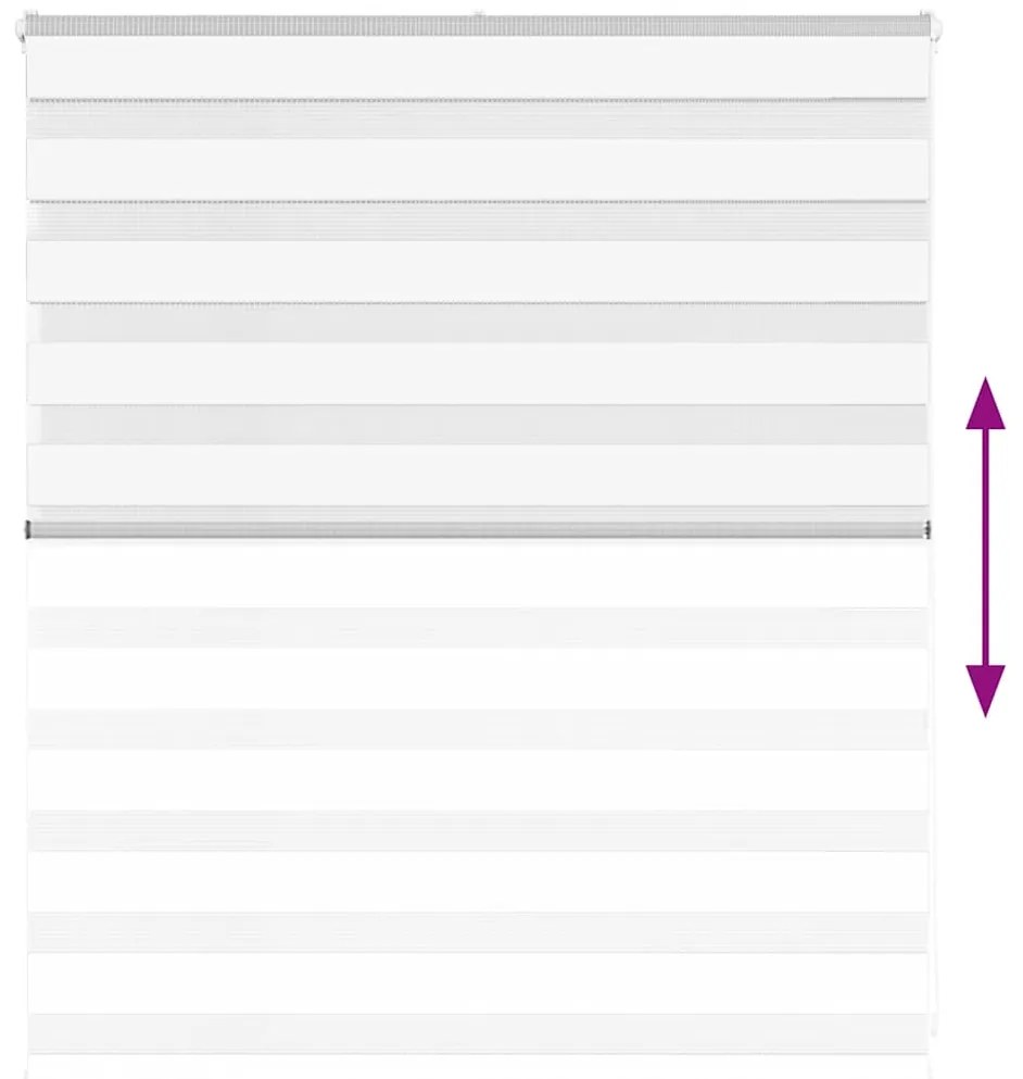 vidaXL Ζέβρα τυφλή Λευκό Πλάτος υφάσματος 125,9 εκ. Πολυεστέρας