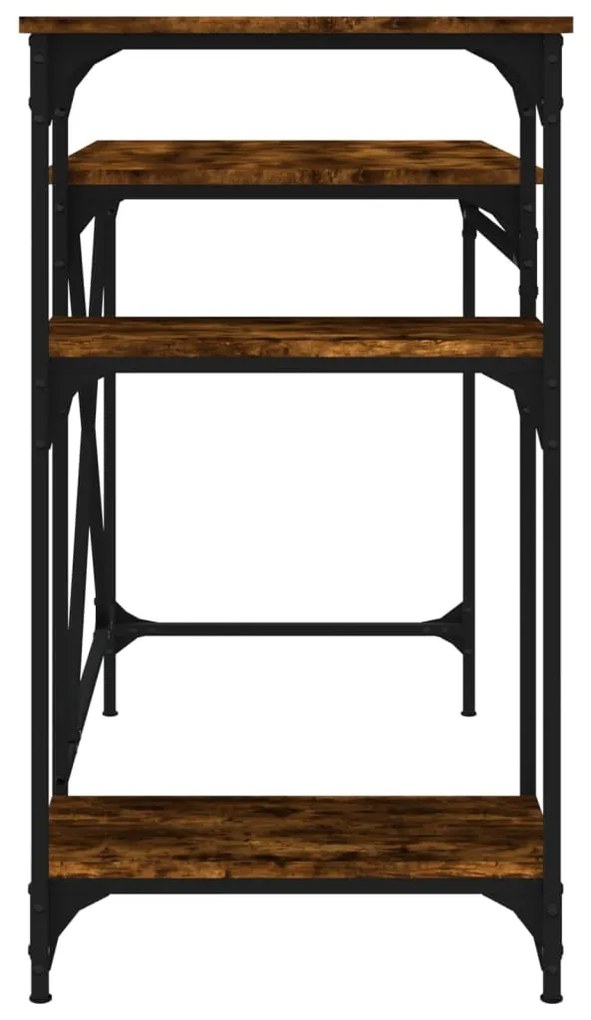 vidaXL Γραφείο με Ράφια Καπνιστή Δρυς 105x50x90 εκ. Επεξ. Ξύλο/Σίδηρος
