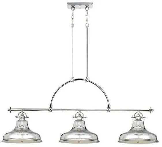 Κρεμαστό Φωτιστικό Οροφής 3xE27 Καμπάνες 133cm Emery Elstead Lighting-QZ-EMERY3P-IS-Ασημί QZ-EMERY3P-IS